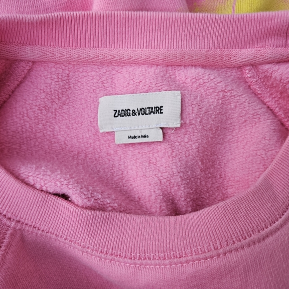 SUPER Rare Zadig & Voltaire Smiley Graphic Sweater Pink Small Like New - Picture 10 of 10